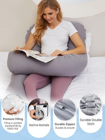 Pregnancy Pillow, Removable Cover Premium U Shaped Maternity Pillow, Support Back, Hips, Legs, Belly for Pregnant Women Sleeping (Dark Grey) in Saudi Arabia