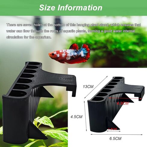 Eurmali 2PC 7 Holes Upgraded Aquatic Plant Cup, Aquarium Plant Holder for Tank, Perfect for Fish Tank Aquaponic Plant Cultivation and Aquascape Decorations on Top of Tank (Black) in Kuwait