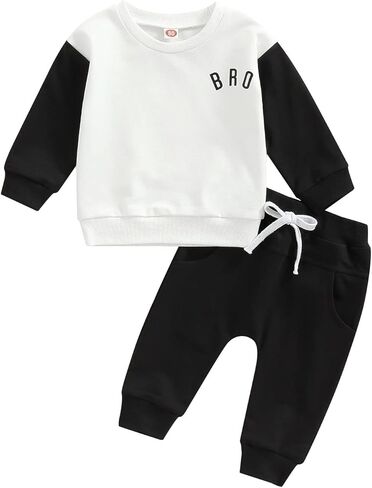 BeQeuewll Baby Boy St Patricks Day Outfit Long Sleeve Lucky Charm Sweatshirt Jogger Pants 2Pcs Set Boys Baby Toddler Outfits in Saudi Arabia