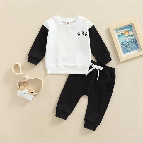 BeQeuewll Baby Boy St Patricks Day Outfit Long Sleeve Lucky Charm Sweatshirt Jogger Pants 2Pcs Set Boys Baby Toddler Outfits in Saudi Arabia