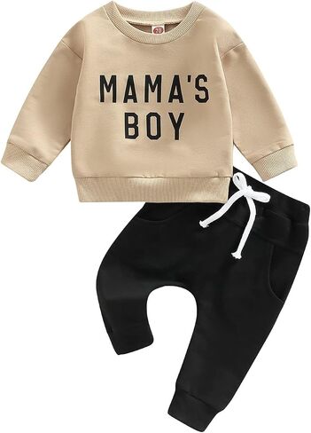 BeQeuewll Baby Boy St Patricks Day Outfit Long Sleeve Lucky Charm Sweatshirt Jogger Pants 2Pcs Set Boys Baby Toddler Outfits in Saudi Arabia
