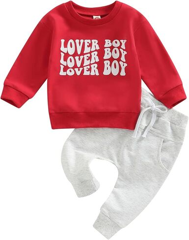 Toddler Baby Boy Christmas Outfit Tractor Embroidered Sweatshirt Pants Set | Crew Neck Sweatshirt with Truck & Christmas Tree Embroidery+ Drawstring Pants with Pockets,sizes 6MM–4T,Fall Winter Clothes in Saudi Arabia