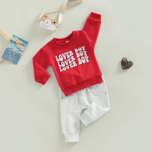 Toddler Baby Boy Christmas Outfit Tractor Embroidered Sweatshirt Pants Set | Crew Neck Sweatshirt with Truck & Christmas Tree Embroidery+ Drawstring Pants with Pockets,sizes 6MM–4T,Fall Winter Clothes in Saudi Arabia