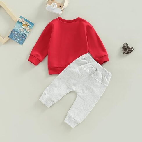 Toddler Baby Boy Christmas Outfit Tractor Embroidered Sweatshirt Pants Set | Crew Neck Sweatshirt with Truck & Christmas Tree Embroidery+ Drawstring Pants with Pockets,sizes 6MM–4T,Fall Winter Clothes in Saudi Arabia