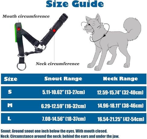 طوق رأس الكلب من وينتشوك بنسيج ناعم، حزام الرأس يمنع سحب الكلاب، مقود الرأس للكلاب الصغيرة والمتوسطة والكبيرة التي تمشي (S، أخضر تفاحي) in Kuwait