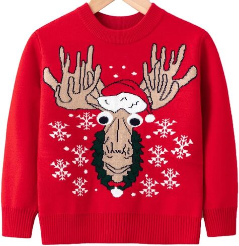 Toddler Baby Girl Boy Christmas Sweater Pullover Snowman Christmas Knit Sweatshirt Winter Warm Coat Clothes 12 Months- 5Years in Saudi Arabia