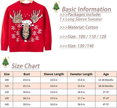 Toddler Baby Girl Boy Christmas Sweater Pullover Snowman Christmas Knit Sweatshirt Winter Warm Coat Clothes 12 Months- 5Years in Saudi Arabia