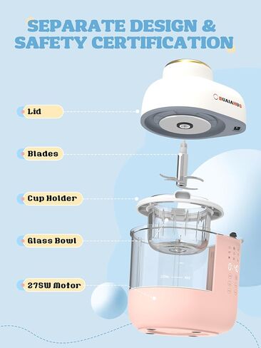 صانع طعام الأطفال من BUAIAHUG، جهاز هريس طعام الأطفال 10 في 1، جهاز بخار، خلاط، طباخ، هراسة، هريس، يحافظ على الدفء والمؤقت، آمن للاستخدام في غسالة الأطباق، تحكم بشاشة تعمل باللمس in Kuwait