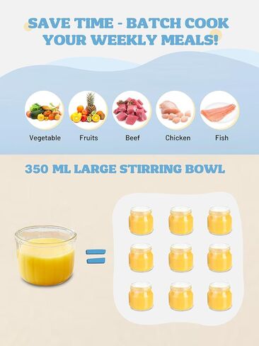 صانع طعام الأطفال من BUAIAHUG، جهاز هريس طعام الأطفال 10 في 1، جهاز بخار، خلاط، طباخ، هراسة، هريس، يحافظ على الدفء والمؤقت، آمن للاستخدام في غسالة الأطباق، تحكم بشاشة تعمل باللمس in Kuwait