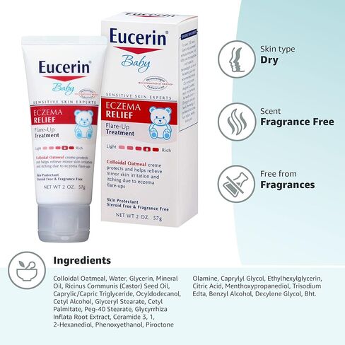 Eucerin Baby Eczema Relief Flare-Up Treatment, Baby Eczema Cream with Colloidal Oatmeal, 2 Oz Tube in Kuwait
