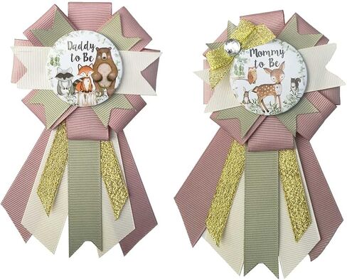 HEETON وودلاند دش الطفل وشاح الأم لتكون وأبا أن تكون أمرا حفلة الديكور فوكس أوه بيبي وودلاند مرحبا بك الطفل مخلوقات الحيوانات الظبي الأصدقاء خلفية للفتاة الولد الجنس الكشف in Kuwait