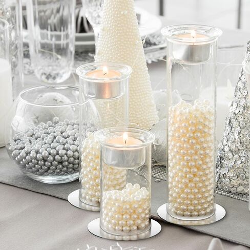 Hsei مجموعة من 12 5 بوصة صواني مرآة مستديرة للقطع المركزية مرآة مرآة لوحات شموع زجاجية مرآة مركزية للطاولات حافة مستديرة بلاط مرآة لحفلات الزفاف وحفلات استقبال المولود الجديد، 1.6 مم in Kuwait