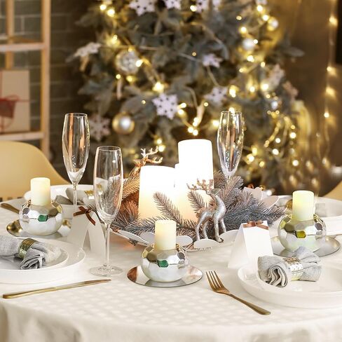 Hsei مجموعة من 12 5 بوصة صواني مرآة مستديرة للقطع المركزية مرآة مرآة لوحات شموع زجاجية مرآة مركزية للطاولات حافة مستديرة بلاط مرآة لحفلات الزفاف وحفلات استقبال المولود الجديد، 1.6 مم in Kuwait