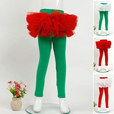 elamccor Baby Girls Tutu Leggings Infant Toddler Ankle Length Skirted Pants Footless Tights 0 Months-5T in Kuwait