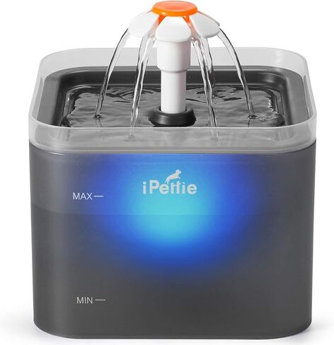 نافورة مياه للقطط من iPettie Neverland مع ضوء LED، سعة 67 أونصة/2.0 لتر، نافورة شرب فائقة الهدوء للقطط مع فلتر، نافورة مياه تلقائية للحيوانات الأليفة للقطط والكلاب الصغيرة، أزرق in Kuwait