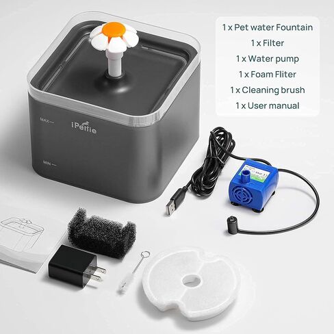 نافورة مياه للقطط من iPettie Neverland مع ضوء LED، سعة 67 أونصة/2.0 لتر، نافورة شرب فائقة الهدوء للقطط مع فلتر، نافورة مياه تلقائية للحيوانات الأليفة للقطط والكلاب الصغيرة، أزرق in Kuwait