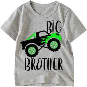 تي شيرت Big Brother تي شيرت ديناصور مونستر ترك تي شيرت للأطفال الصغار تم ترقيته إلى تي شيرت Big Bro تي شيرت إعلان الحمل من 2 إلى 7 سنوات in Kuwait