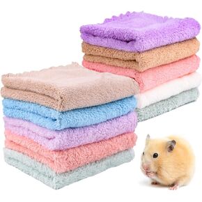 QUACOWW 10 Pieces Guinea Pig Blanket, Rabbits Hamster Fleece Cage Liners, Small Animals Bedding Mats, Soft Guinea Pig Accessories Bathe Towels for Small Animals Pets Dog Puppy Cat in Kuwait