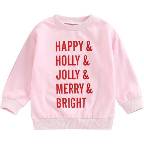 Hnyenmcko طفل رضيع فتاة ملابس عيد الميلاد إلكتروني طباعة طويلة الأكمام البلوز الأعلى Crewneck البلوز سترة 0-5T in Kuwait