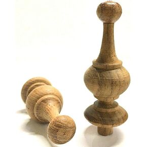 Sittikatechai 2Pcs Unfinished Teak Wood Round Finial Clock Furniture Home Decor 1" Diameter in Saudi Arabia
