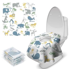 Blissful Diary Toilet Seat Covers Disposable, 20 Pcs Extra Large Waterproof Toilet Seat Cover for Toddler Potty Training, Kids Travel Essentials for Restroom, Camping, Toddler Road Trip Essentials