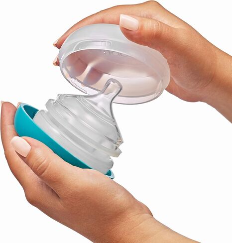 Boon Nursh Baby Bottle Storage Buns - Baby Bottle Holder for Nursh Baby Bottles - Travel Baby Bottle Holder - Portable Baby Bottle Storage and Organizer - Blue and White - 3 Count in Saudi Arabia
