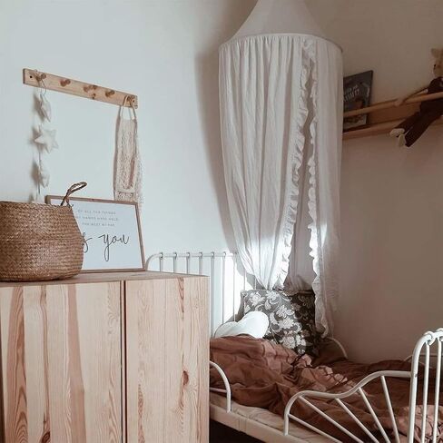 Bed Canopy with Frills Reading Nook Game Tent for Kids Boho Hanging Net Play Room Decor(Dusty Rose) in Saudi Arabia