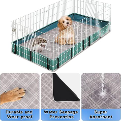 بطانات قفص الفراش خنزير غينيا - 2 حزمة 47 "× 24" منصات تبول خنزير غينيا قابلة للغسل مقاومة للماء وقابلة لإعادة الاستخدام ماصة من الصوف خنزير غينيا بطانات قفص الحيوانات الأليفة منصات تبول للحيوانات الصغيرة أقفاص أرنب الهامستر الجرذ الرمادي in Kuwait