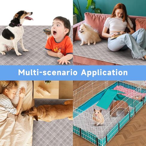 بطانات قفص الفراش خنزير غينيا - 2 حزمة 47 "× 24" منصات تبول خنزير غينيا قابلة للغسل مقاومة للماء وقابلة لإعادة الاستخدام ماصة من الصوف خنزير غينيا بطانات قفص الحيوانات الأليفة منصات تبول للحيوانات الصغيرة أقفاص أرنب الهامستر الجرذ الرمادي in Kuwait