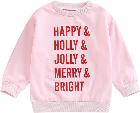 Hnyenmcko طفل رضيع فتاة ملابس عيد الميلاد إلكتروني طباعة طويلة الأكمام البلوز الأعلى Crewneck البلوز سترة 0-5T in Kuwait