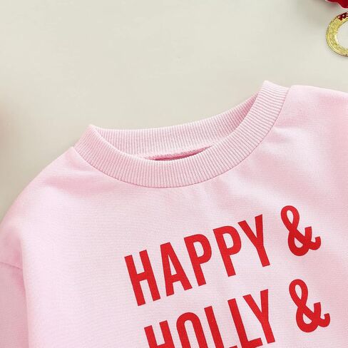 Hnyenmcko طفل رضيع فتاة ملابس عيد الميلاد إلكتروني طباعة طويلة الأكمام البلوز الأعلى Crewneck البلوز سترة 0-5T in Kuwait