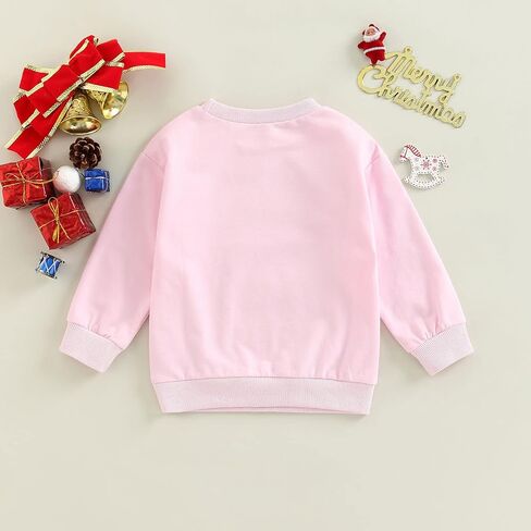 Hnyenmcko طفل رضيع فتاة ملابس عيد الميلاد إلكتروني طباعة طويلة الأكمام البلوز الأعلى Crewneck البلوز سترة 0-5T in Kuwait