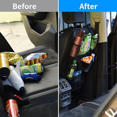 Exptolii Car Backseat Organizer, Seat Back Protector Kick Mats with 10" Tablet Holder and 10 Storage Pockets for Kids, Toddlers, Travel Accessories (1 Pack) in Kuwait