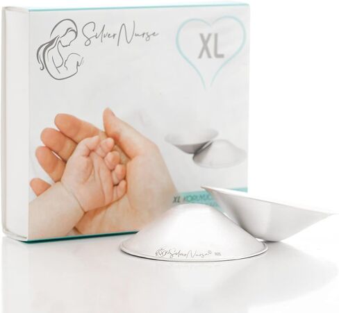 The Original Silver Nursing Cups Nipple Cover Nipple Soother for Newborn Breastfeeding Moms, 925 Silver Nursing Cups (SINGLE) in Kuwait