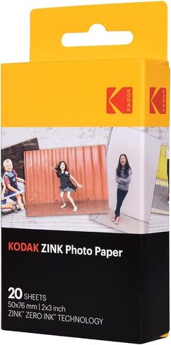 Kodak Printomatic Instant Camera (Grey) Gift Bundle + Zink Paper (20 Sheets) + Case + 100 Sticker Border Frames + Hanging Frames + Album in Saudi Arabia