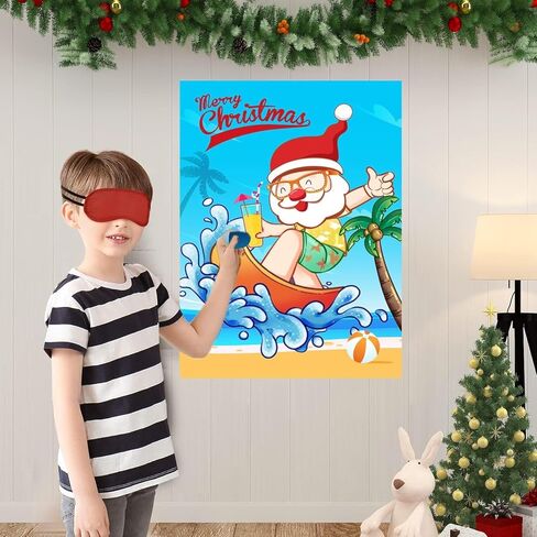 لعبة حفلة عيد الميلاد، العدسات على نظارات سانتا كلوز، ألعاب عيد الميلاد للأطفال لحفلات عيد الميلاد وأنشطة عيد الميلاد للعائلات، قم بتثبيت العدسة على الملصق بعد بيع التخليص في عيد الميلاد in Kuwait