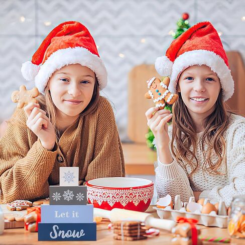 4 قطع من علامات الكريسماس الخشبية دعها ثلج ديكور الطاولة ريفي عيد الميلاد صينية متدرجة ديكور ندفة الثلج كتل عيد الميلاد لطاولة الشتاء زينة عيد الميلاد in Kuwait