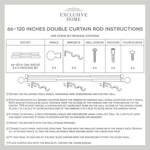 Exclusive Home Sphere 1" Curtain Rod and Coordinating Finial Set, Matte Bronze, Adjustable 36"-72" in Kuwait