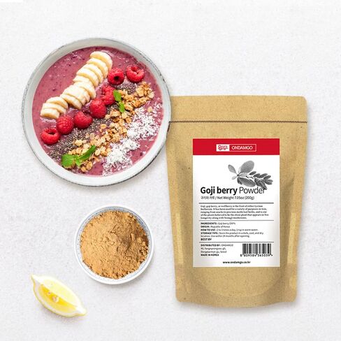 Ondamgo Pure Goji Berry Powder 20g Natural Fibers for Smoothie, Drinks, Vegan Friendly 7.05 Fl Oz (Goji Berry Powder) in Saudi Arabia
