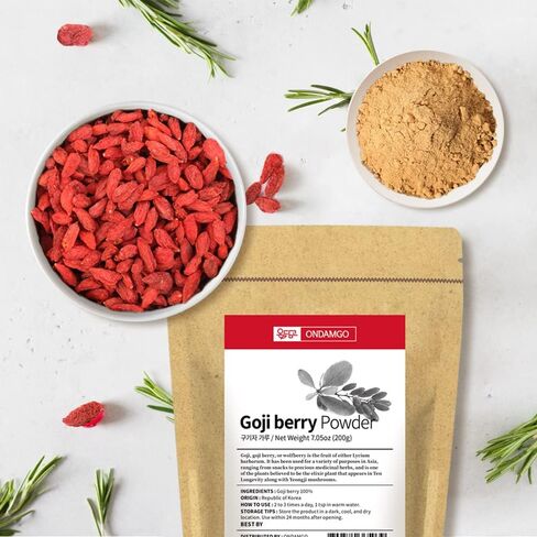 Ondamgo Pure Goji Berry Powder 20g Natural Fibers for Smoothie, Drinks, Vegan Friendly 7.05 Fl Oz (Goji Berry Powder) in Saudi Arabia
