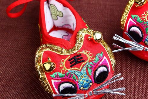 أحذية Coco Dolphin Baby Tiger لعمر 6 أشهر للأطفال الرضع والبنات هدية السنة الصينية الجديدة الآسيوية تانغ التقليدية للاحتفال بـ 100 يوم باللون الأحمر in Kuwait