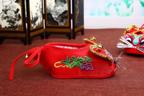 أحذية Coco Dolphin Baby Tiger لعمر 6 أشهر للأطفال الرضع والبنات هدية السنة الصينية الجديدة الآسيوية تانغ التقليدية للاحتفال بـ 100 يوم باللون الأحمر in Kuwait