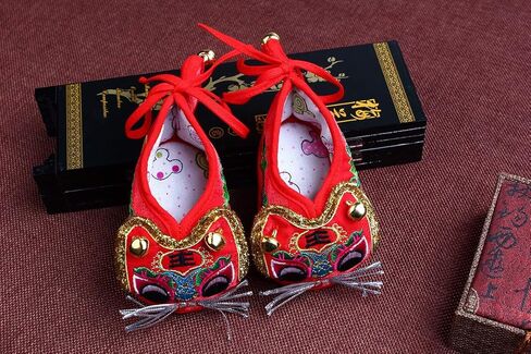 أحذية Coco Dolphin Baby Tiger لعمر 6 أشهر للأطفال الرضع والبنات هدية السنة الصينية الجديدة الآسيوية تانغ التقليدية للاحتفال بـ 100 يوم باللون الأحمر in Kuwait