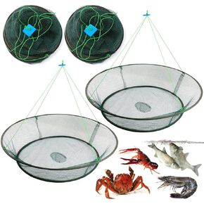 Portable Crab Net & Basket - Foldable Fishing Trap for Minnows, Crawfish, Shrimp in Saudi Arabia
