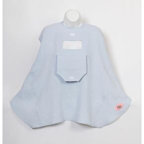 Nursing Covers -100% Muslin Organic Cotton - Breathable - Beautiful - Complete Privacy - Made by a Mother - USA Company - "Baybu" (Baby Blue)