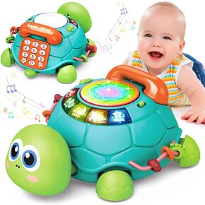Baby Toys 6 to 12 Months, Musical Turtle Crawling Baby Toys for 12-18 Month, Early Learning Educational Toy with Light & Sound, Birthday Toy for Infant Toddler Boy Girl 7 8 9 10 11 month 1-2 Year Old