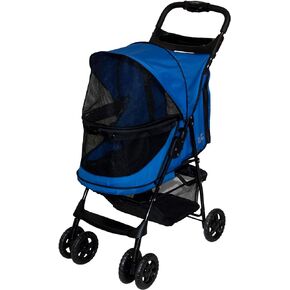 Pet Gear No-Zip Happy Trails Pet Stroller for Cats/Dogs, Zipperless Entry, Easy Fold with Removable Liner, Safety Tether, Storage Basket + Cup Holder, 3 Colors in Kuwait
