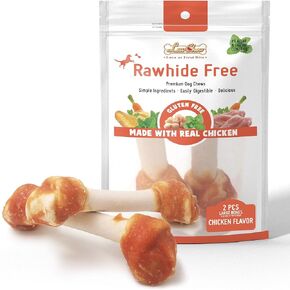LuvChew Chicken Dog Chew Bones Medium, Rawhide Free, Grain Free, Made with Real Chicken & Wholesome Vegetables, Knotted Bones Medium 5pcs/Pack in Saudi Arabia