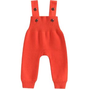 Karwuiio Toddler Baby Boy Girl Suspender Pants Overalls Knit Overalls Jumpsuit Fall Winter Outfit