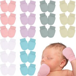 Twistover 18 Pairs Preemie Mittens No Scratch Preemie Gloves Cotton Preemie Mittens for Preemie Boys Girls Gifts